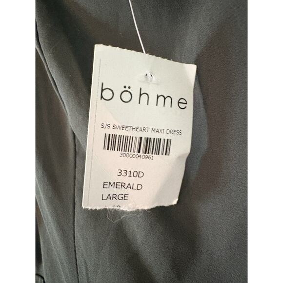 NEW Bohme Women’s Lg Emerald Sweetheart Maxi Chiffon Wedding Bridesmaid Dress - Picture 4 of 4